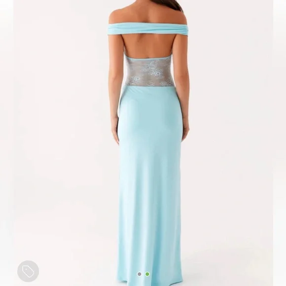 blue peppermayo maxi dress Odette Satin Maxi Dress main image 1